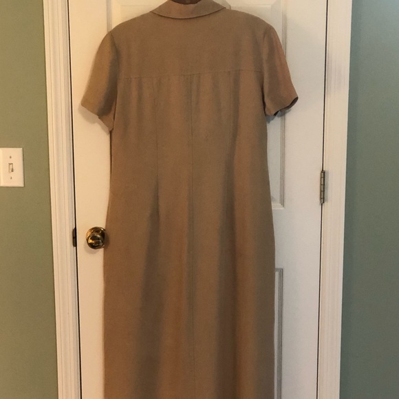 Vintage 1990s Safari Style Dress in Taupe Talbots Size 12 Excellent Condition - Picture 4 of 6